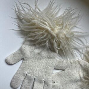 White Furry Gloves
